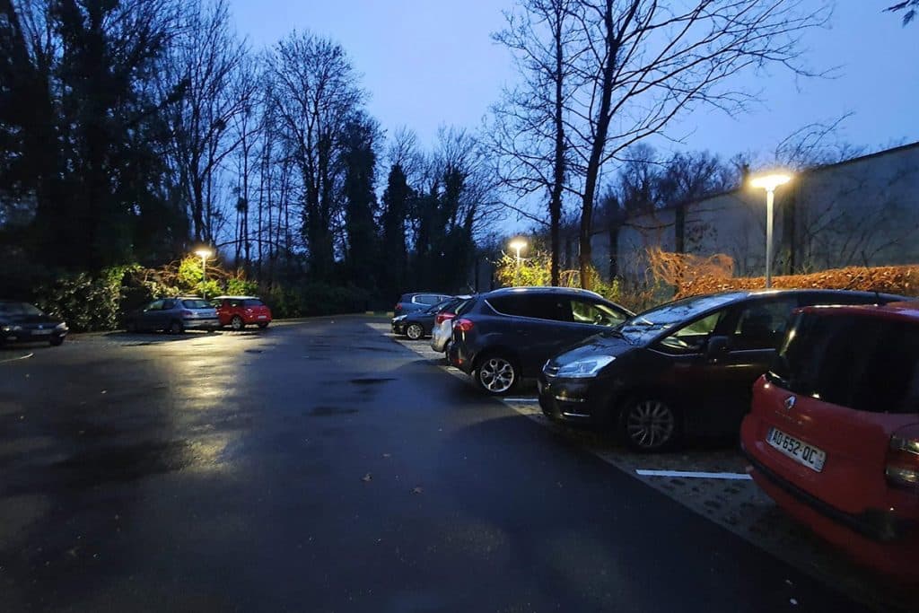 Rendu de l'éclairage led sur parking